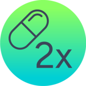 One capsule, twice a day icon